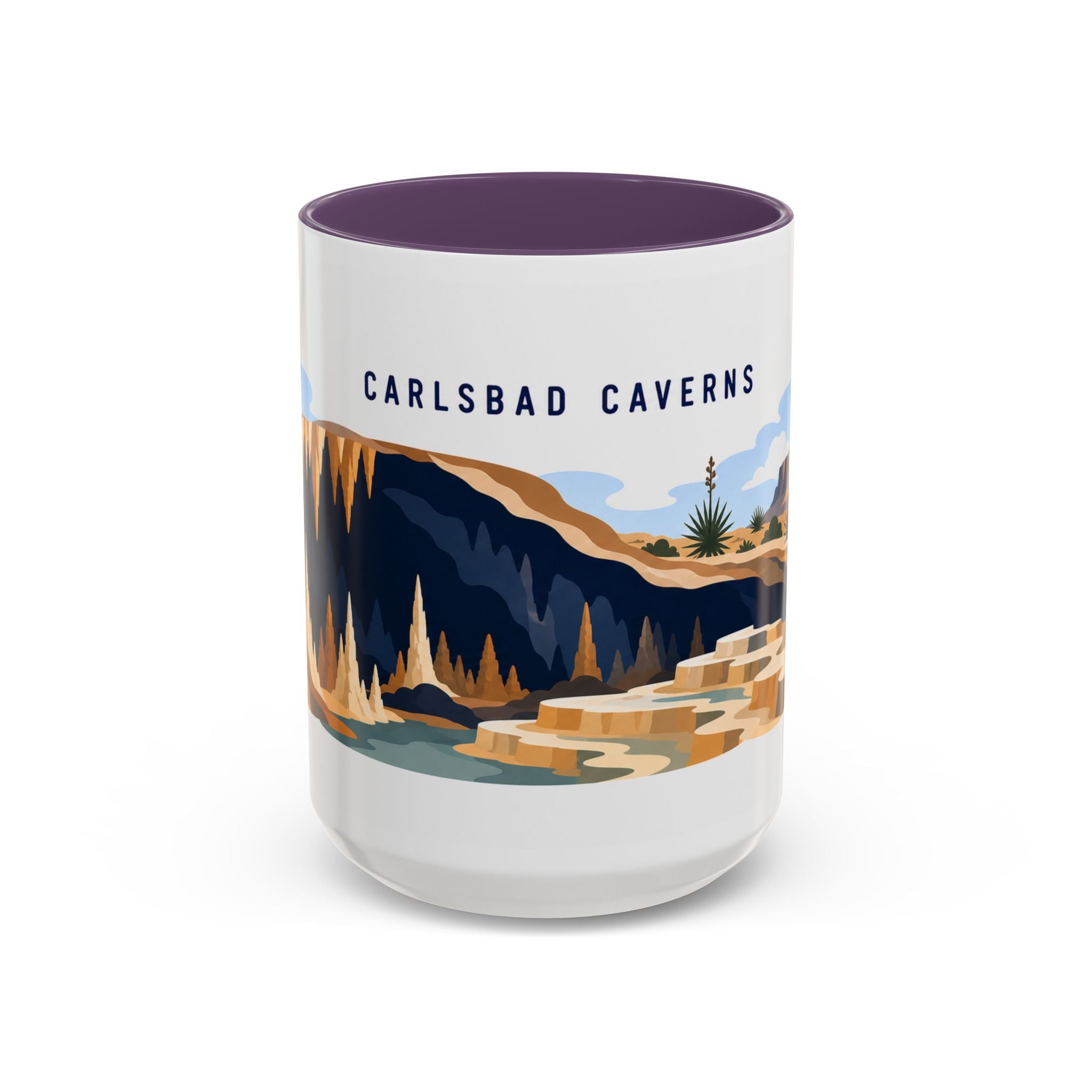 Carlsbad Caverns National Park Coffee Mug | Solid Color Block Park Souvenir | 11oz 15oz Accent Mug
