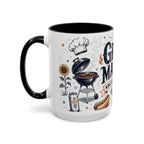 Grill Master Coffee Mug | Father's Day Gift for Dad | Accent Color Ceramic 11oz 15oz