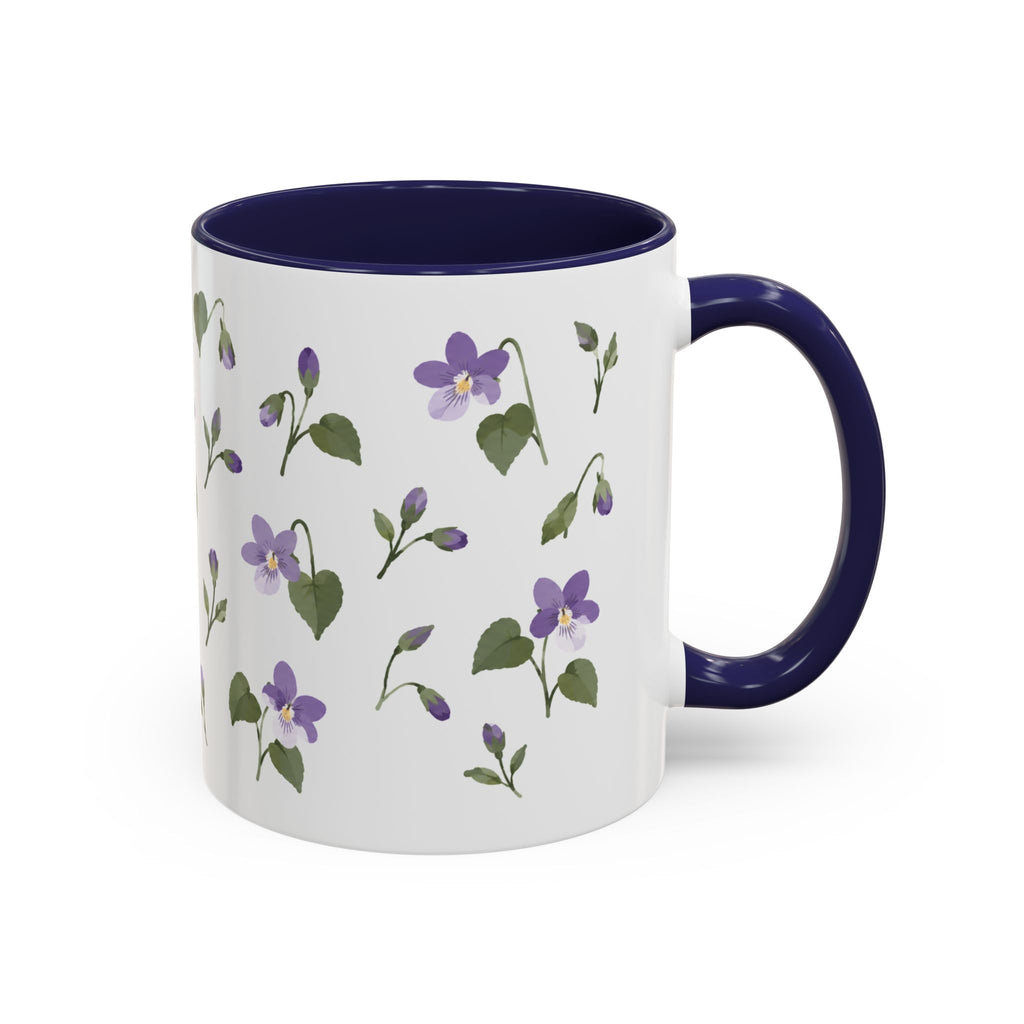 Wisconsin Wood Violet Mug, State Flower Floral Coffee Cup, 11oz Botanical Gift