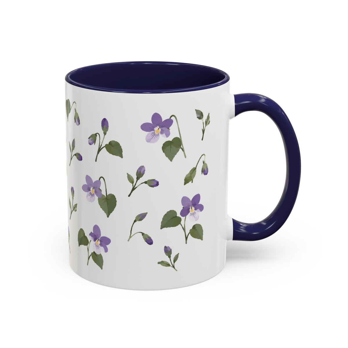 Wisconsin Wood Violet Mug, State Flower Floral Coffee Cup, 11oz Botanical Gift
