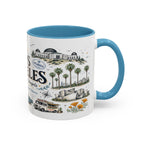 Los Angeles Coffee Mug | California Souvenir City Gift | Accent Color Ceramic 11oz 15oz