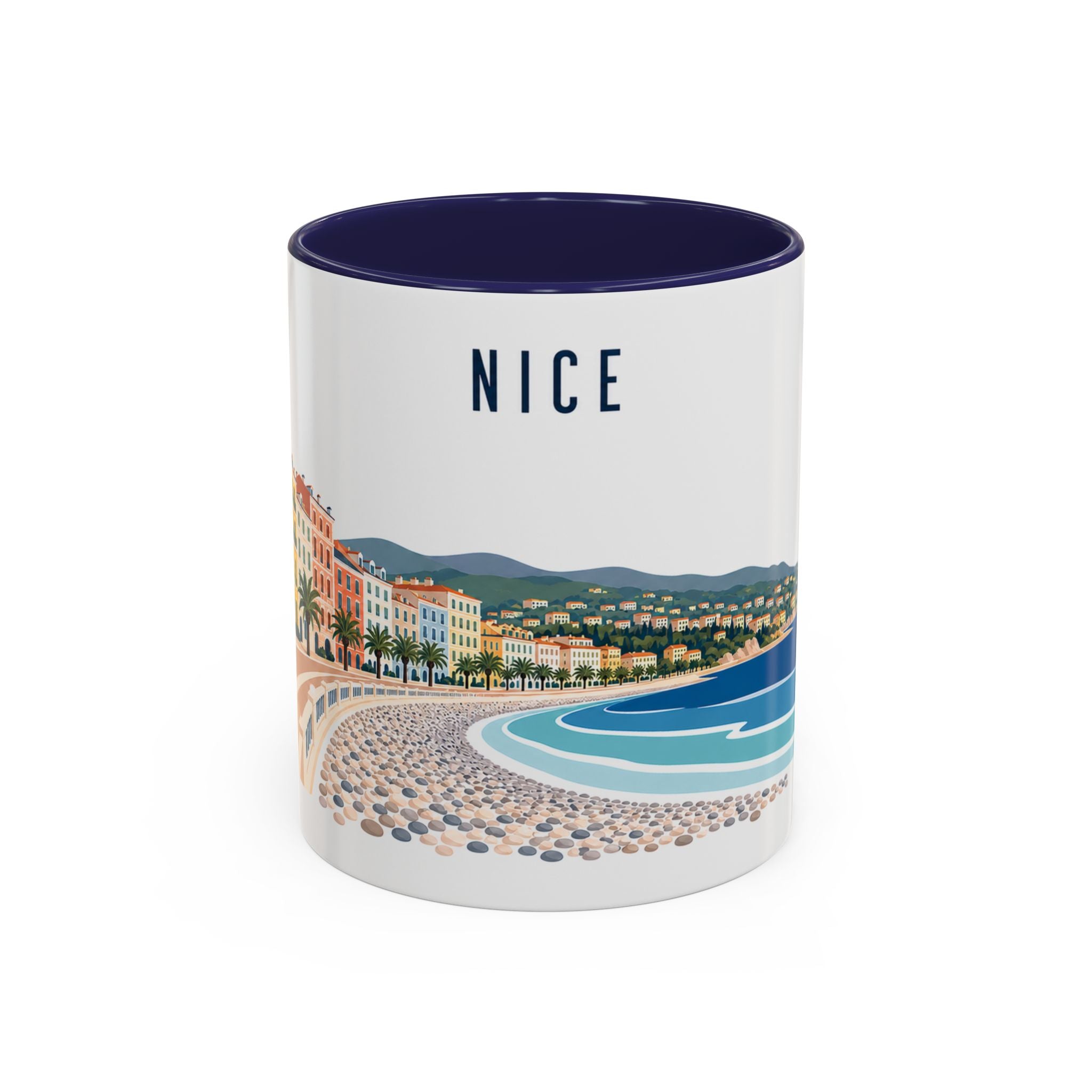 Nice Coffee Mug | France Travel Souvenir | Porcelain Decal City Gift | 11oz 15oz Accent Mug