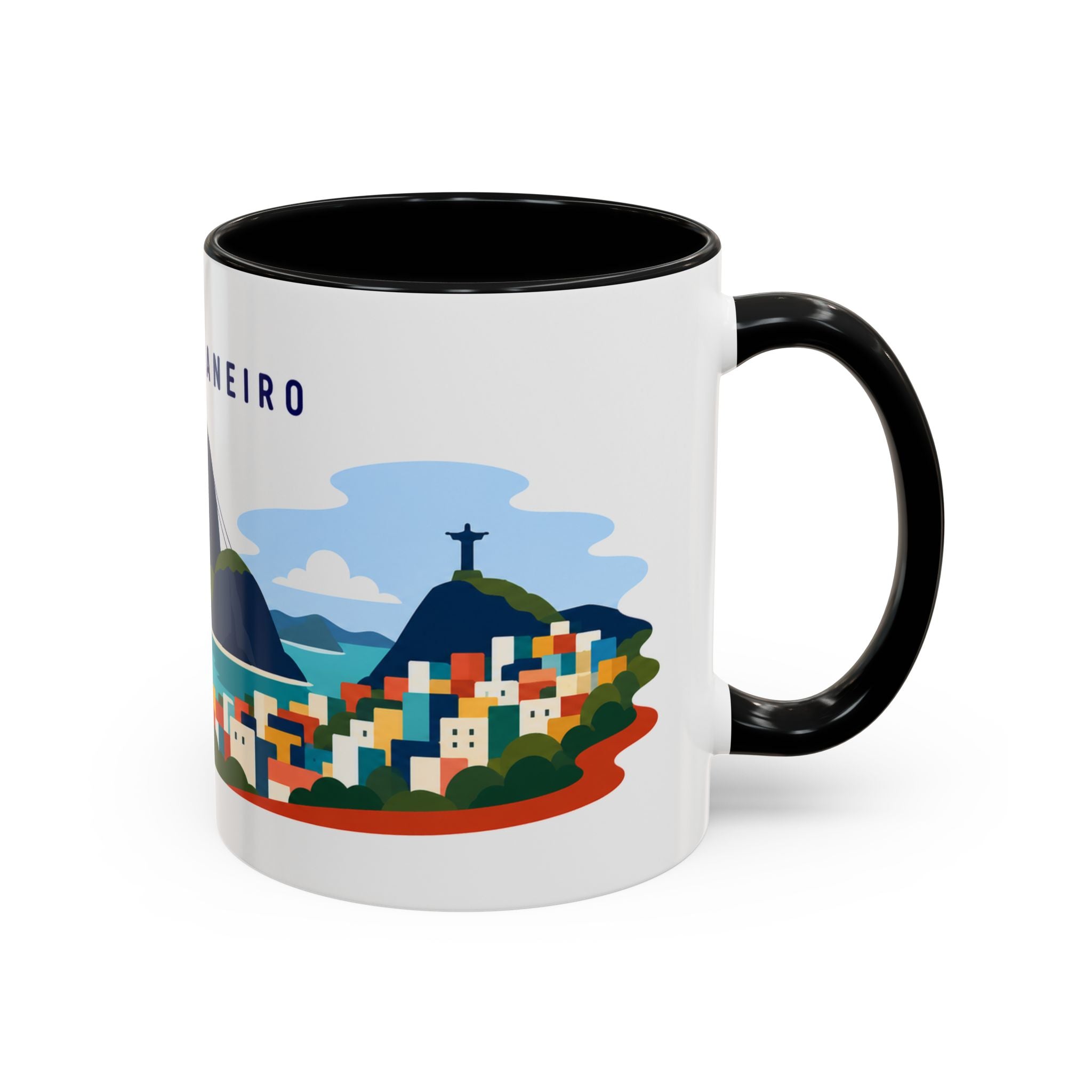 Rio de Janeiro Coffee Mug | Travel Destination Souvenir Gift | Accent Color Ceramic 11oz 15oz