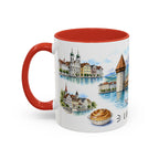 Lucerne Illustrated Travel Mug | City Souvenir Accent Coffee Mug | 11oz 15oz Ceramic Cup