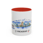 Anchorage Illustrated Travel Mug | City Souvenir Accent Coffee Mug | 11oz 15oz Ceramic Cup