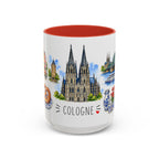 Cologne Illustrated Travel Mug | City Souvenir Accent Coffee Mug | 11oz 15oz Ceramic Cup