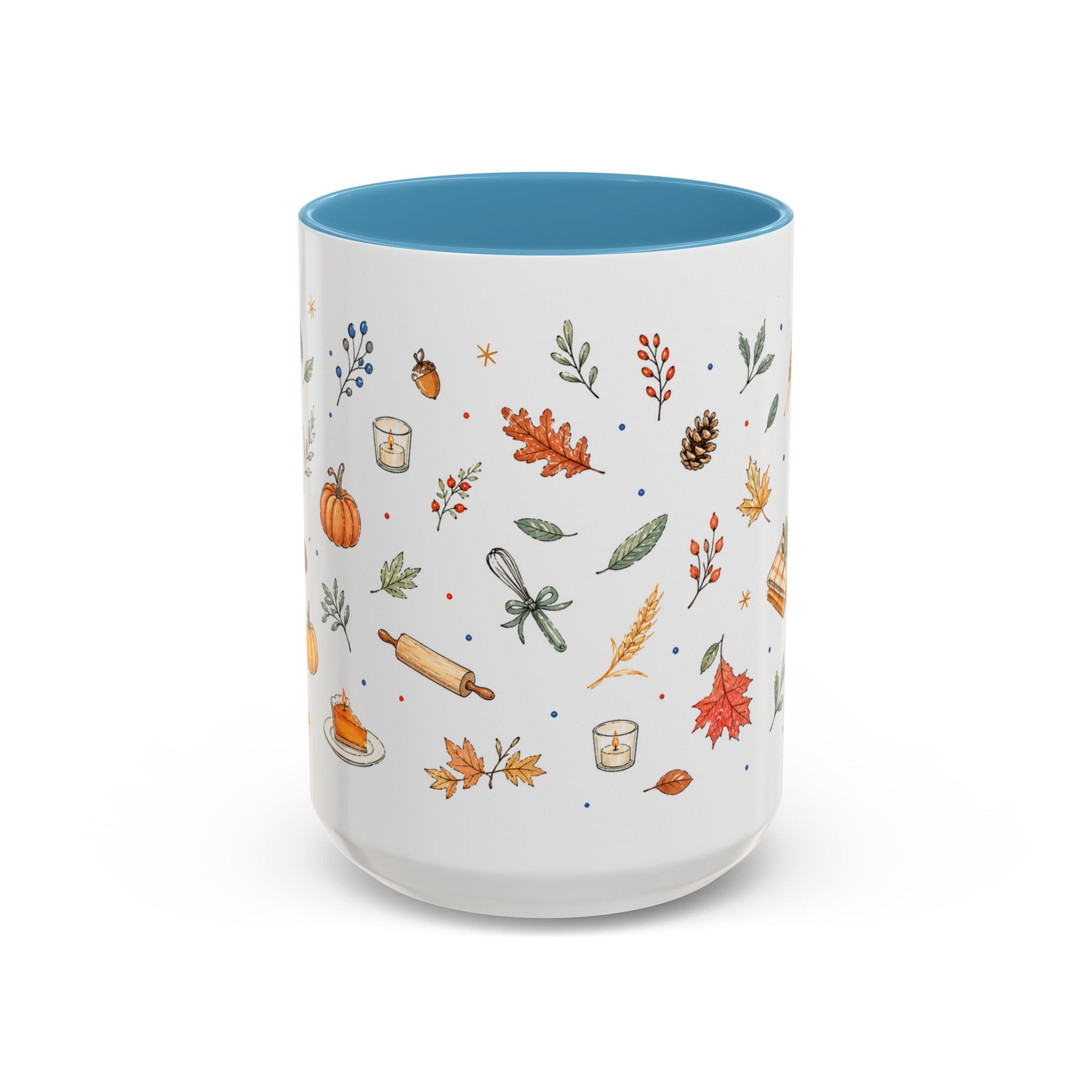Thanksgiving Baking Mug | Watercolor Autumn Gift | Pumpkin Pie Accent Coffee Cup 11oz 15oz