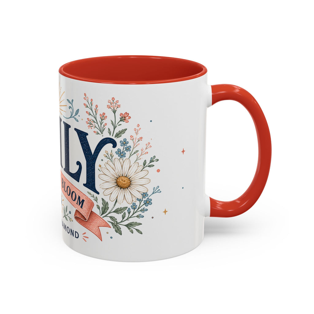 Personalized Name Birth Month Mug | Birth Flower Stone Birthday Gift | 11oz 15oz