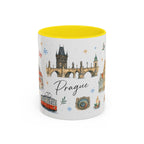 Prague Christmas Mug | Watercolor Travel Souvenir | Holiday Gift | Accent Ceramic Coffee Cup 11oz 15oz