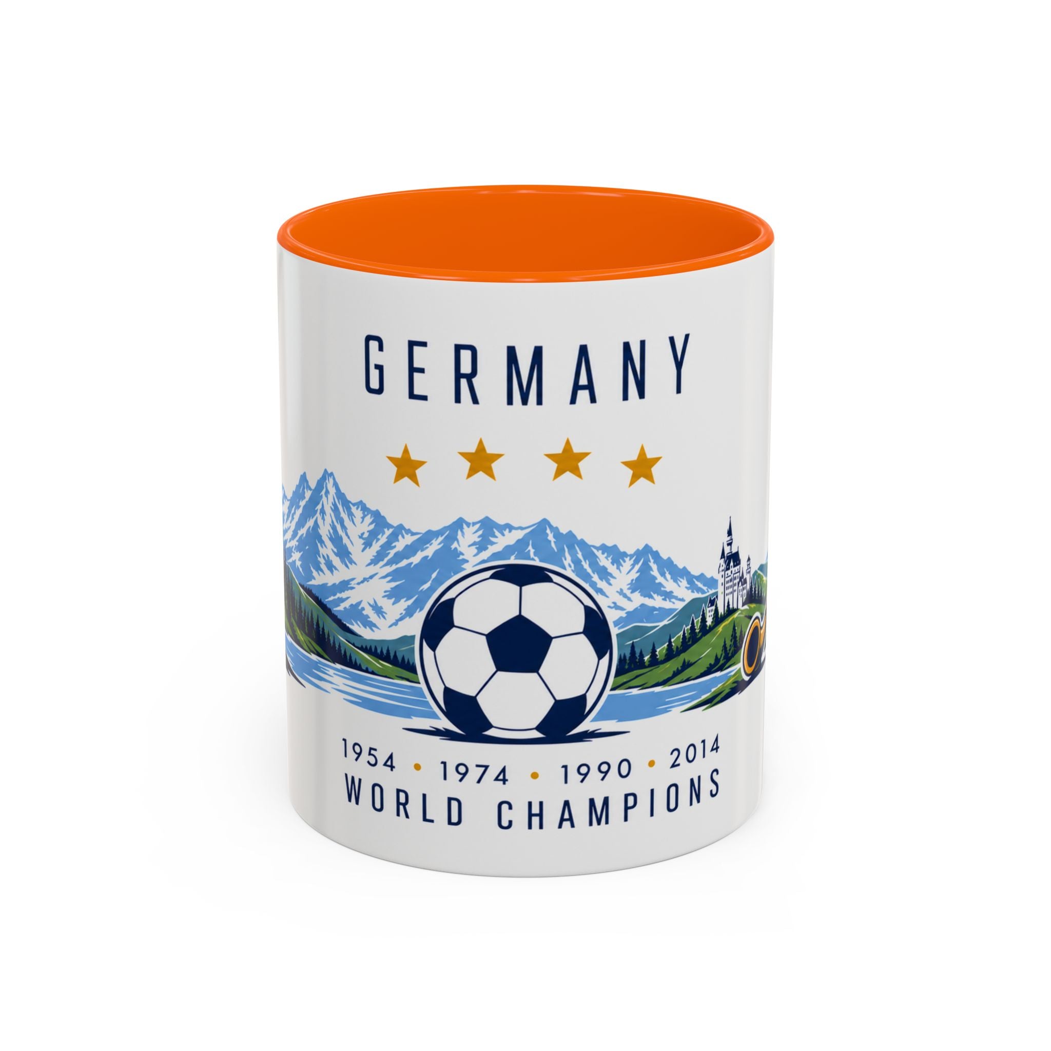 Germany World Champions Mug | Four Time Soccer Champion Gift | German Football Fan Cup | 1954–2014 | 11oz 15oz Accent Mug