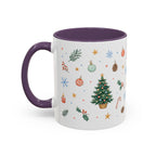 Christmas Mug | Watercolor Tree Gifts Wreath Holiday Cup | Accent Coffee Mug 11oz 15oz