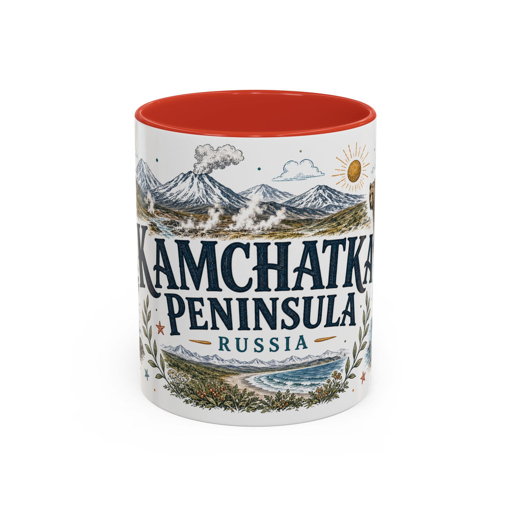 Kamchatka Peninsula Mug, Russia Travel Souvenir, Bucket List Gift, Accent Ceramic Coffee Mug 11oz 15oz