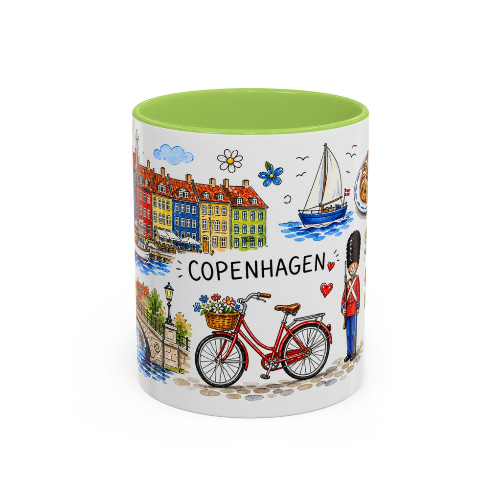 Copenhagen Travel Mug | European City Souvenir Accent Coffee Mug | 11oz 15oz Ceramic Cup