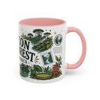 Amazon Rainforest Coffee Mug | Travel Destination Souvenir Gift | Accent Color Ceramic 11oz 15oz