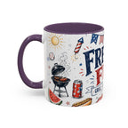 Freedom Fest Coffee Mug | Grill Chill Fireworks 4th of July | Accent Color Ceramic 11oz 15oz