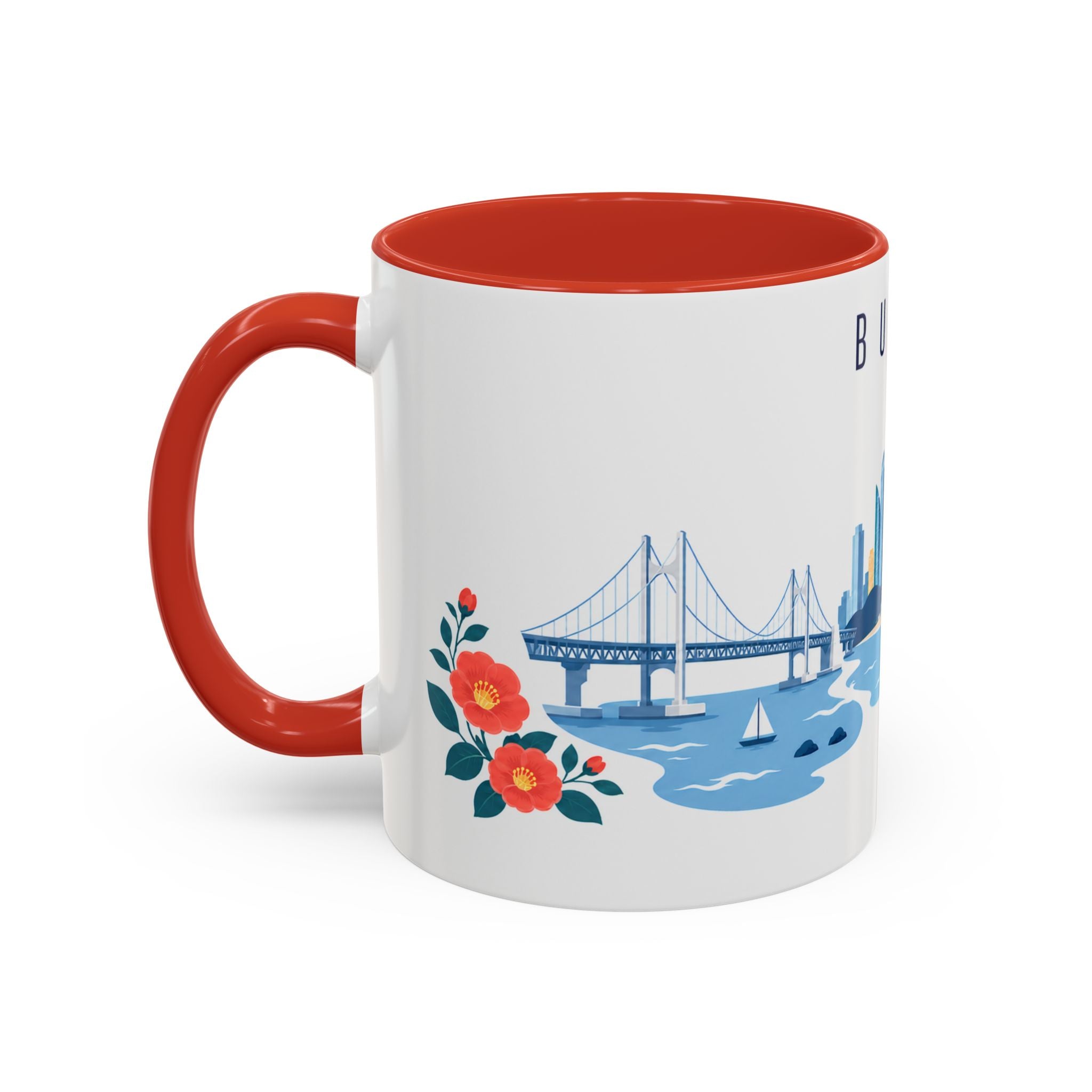Busan Coffee Mug | South Korea Travel Souvenir | Porcelain Decal City Gift | 11oz 15oz Accent Mug