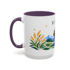 Virgo Zodiac Coffee Mug | Maiden and Wheat Design | Astrology Birthday Gift | 11 oz 15 oz Ceramic Accent Mug