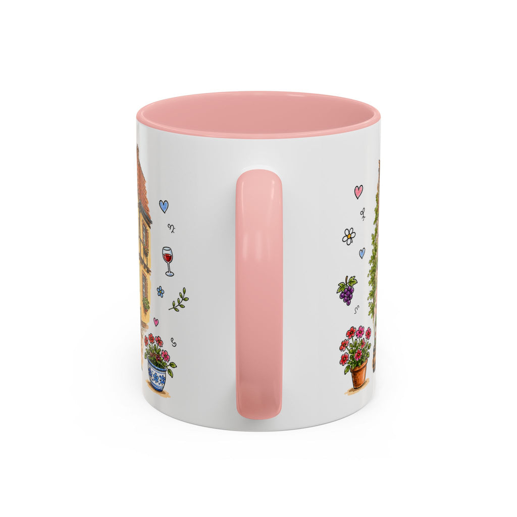 Colmar Illustrated Travel Mug | France Souvenir Accent Coffee Mug | 11oz 15oz Ceramic Cup