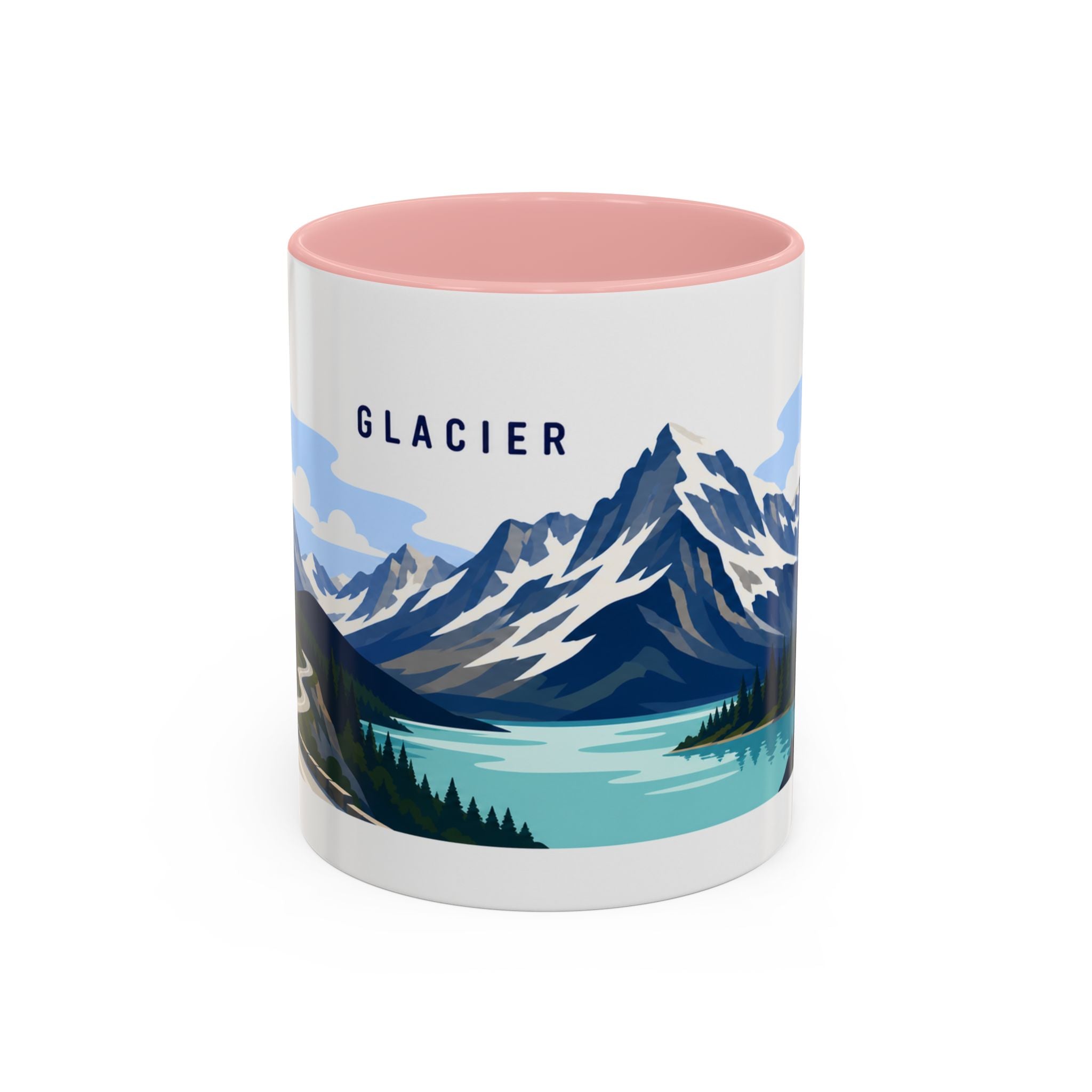 Glacier National Park Coffee Mug | Solid Color Block Park Souvenir | 11oz 15oz Accent Mug