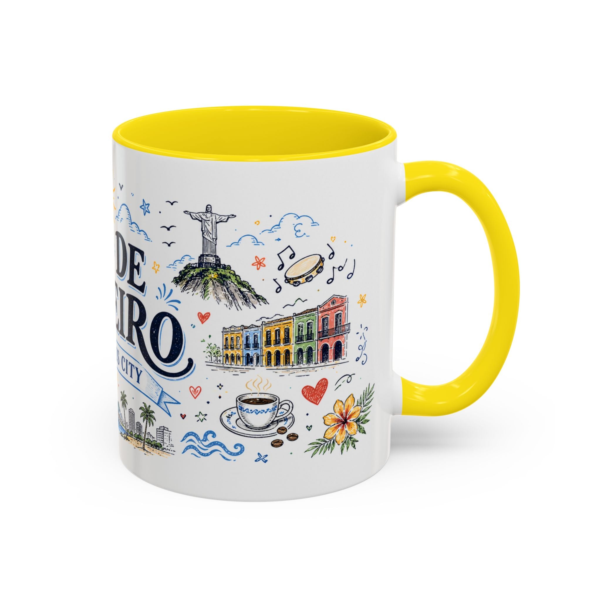 Rio de Janeiro Coffee Mug | Brazil Souvenir Travel Gift | Accent Color Ceramic 11oz 15oz