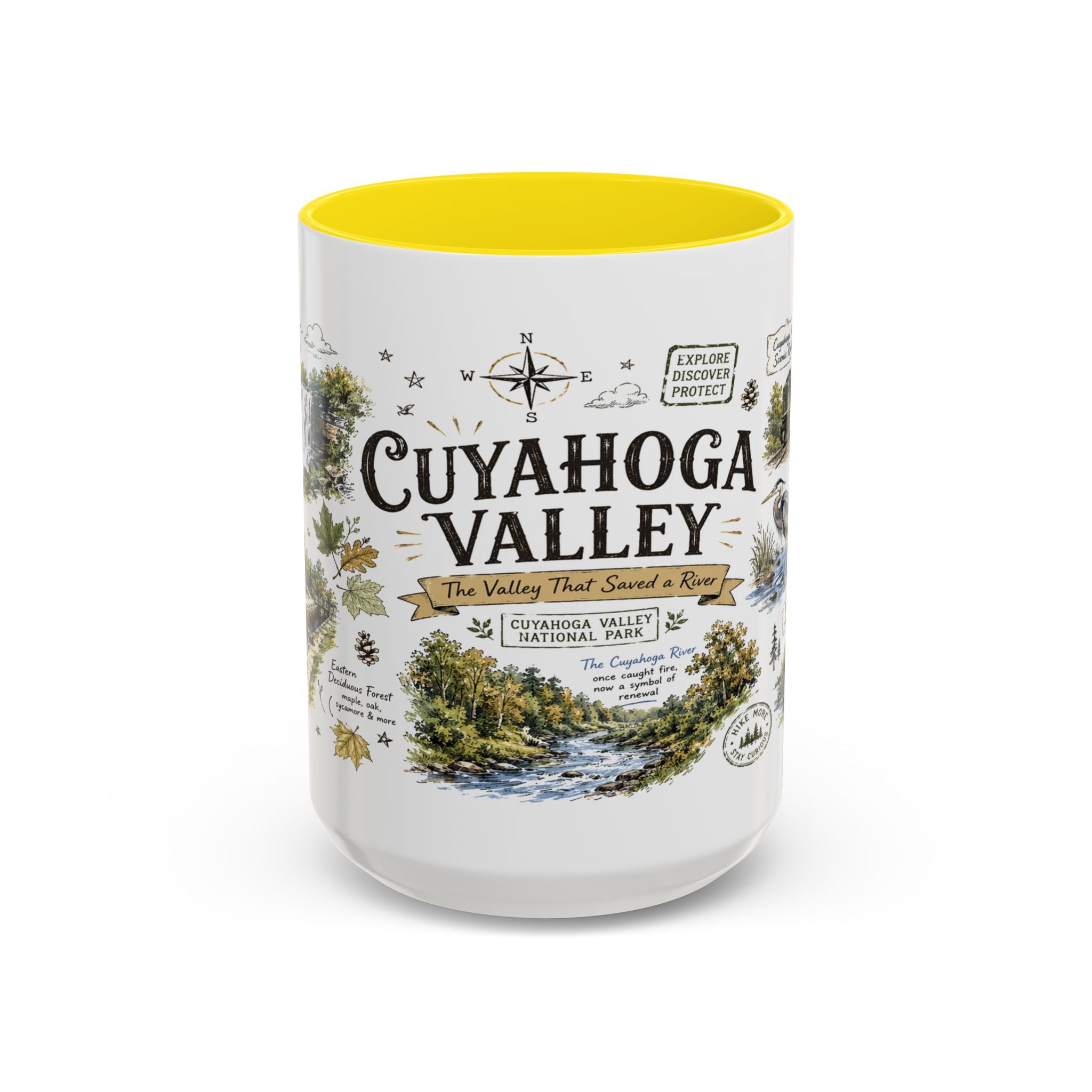 Cuyahoga Valley National Park Coffee Mug | Ohio River Valley Waterfall Gift | Accent Color Ceramic 11oz 15oz