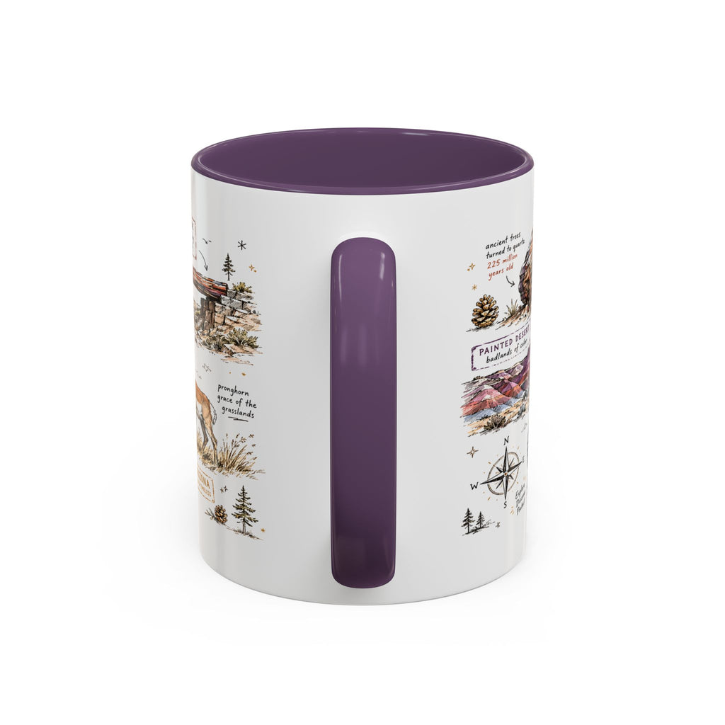Petrified Forest National Park Coffee Mug | Arizona Painted Desert Fossil Gift | Accent Color Ceramic 11oz 15oz