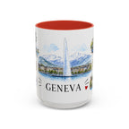 Geneva Illustrated Travel Mug | City Souvenir Accent Coffee Mug | 11oz 15oz Ceramic Cup