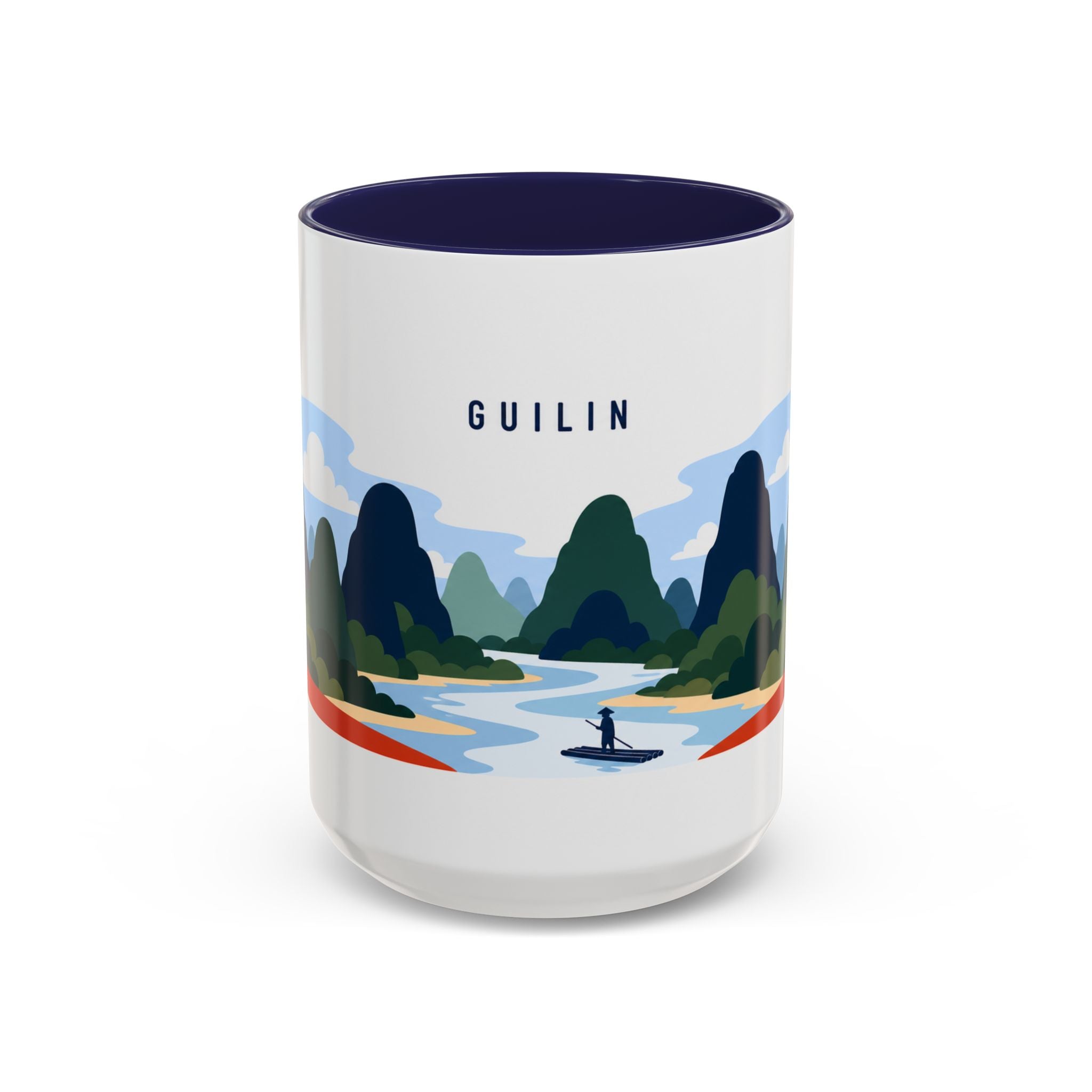 Guilin Coffee Mug | Travel Destination Souvenir Gift | Accent Color Ceramic 11oz 15oz