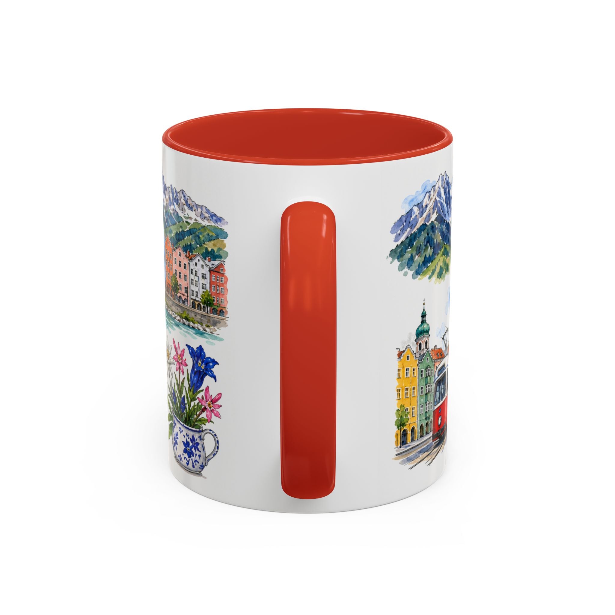 Innsbruck Illustrated Travel Mug | City Souvenir Accent Coffee Mug | 11oz 15oz Ceramic Cup