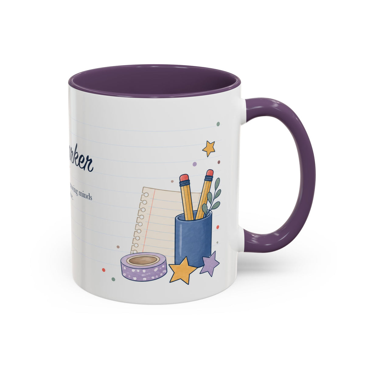 Personalized Teacher Mug | Custom Name Notebook Coffee Cup | Back to School Gift 11oz 15oz