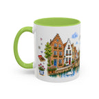 Bruges Illustrated Travel Mug | Belgium Souvenir Accent Coffee Mug | 11oz 15oz Ceramic Cup