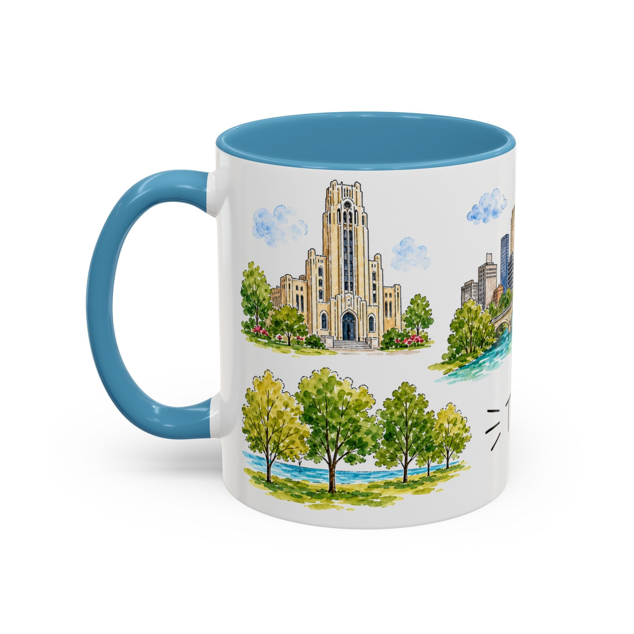 Tulsa Illustrated Travel Mug | City Souvenir Accent Coffee Mug | 11oz 15oz Ceramic Cup