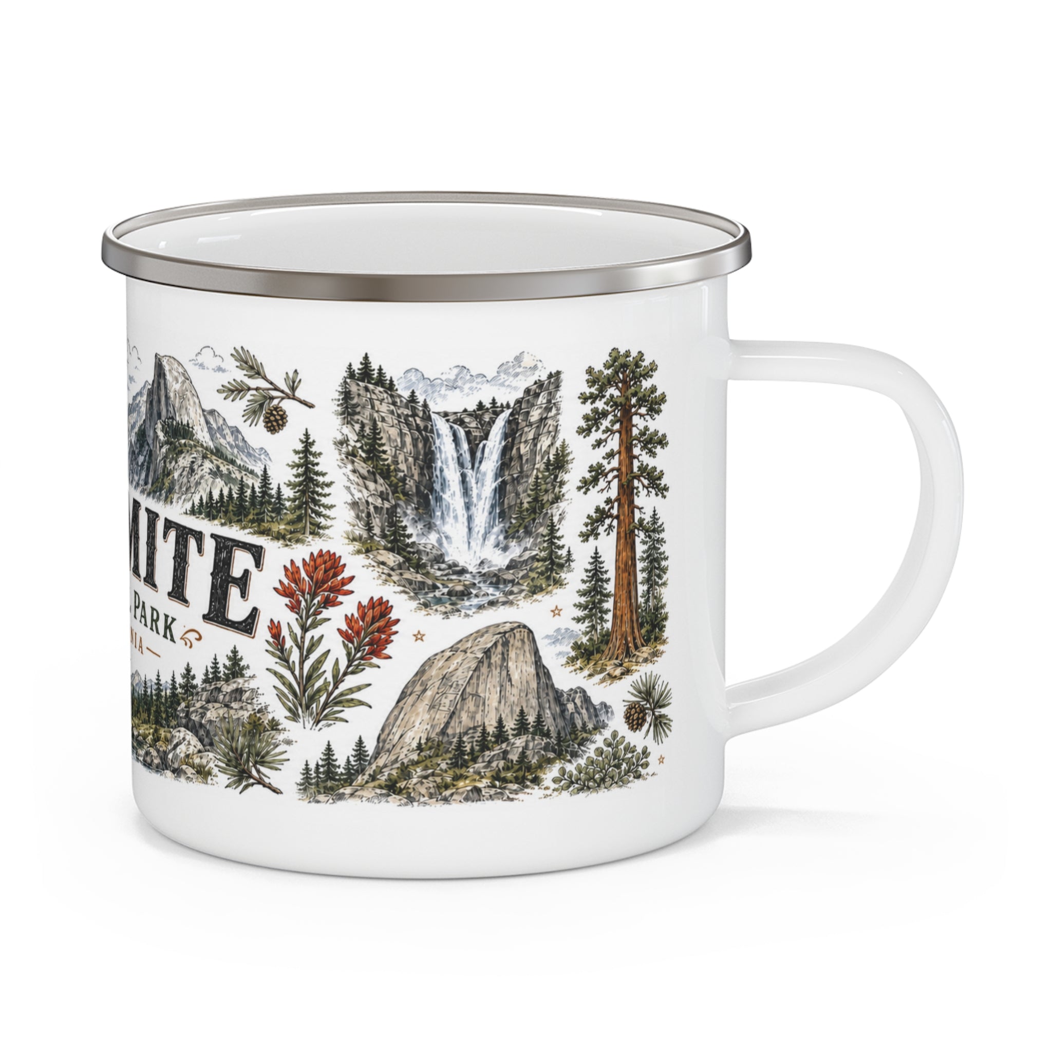Yosemite National Park Vintage Enamel Camping Mug | 12oz National Park Hiking Gift