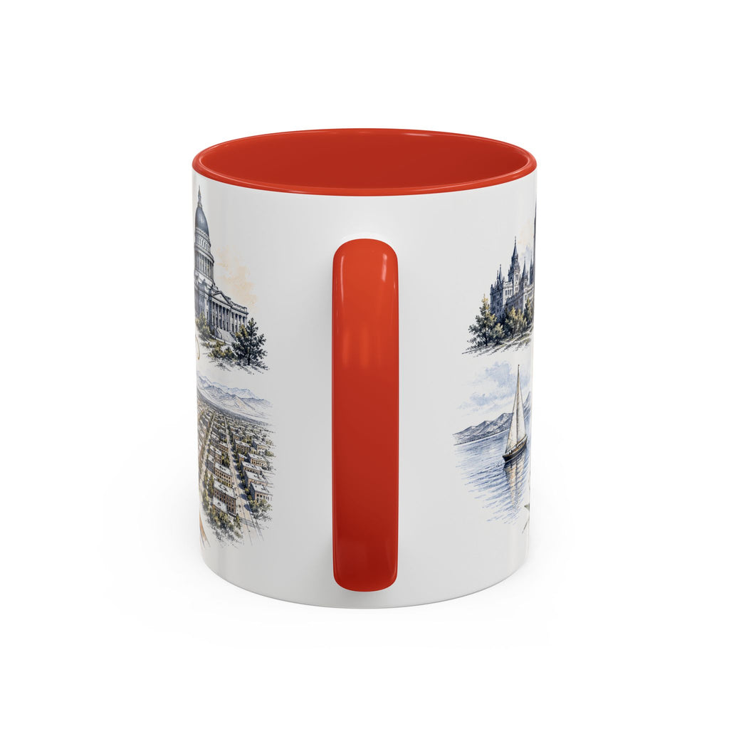 Salt Lake City Coffee Mug | United States Travel Souvenir | Vintage Illustrated City Gift | 11 oz 15 oz Accent Mug