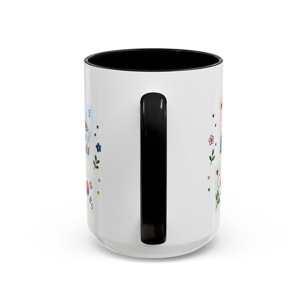 Seoul Coffee Mug | Postage Stamp Collage Mug | Travel Souvenir Accent Cup 11oz 15oz