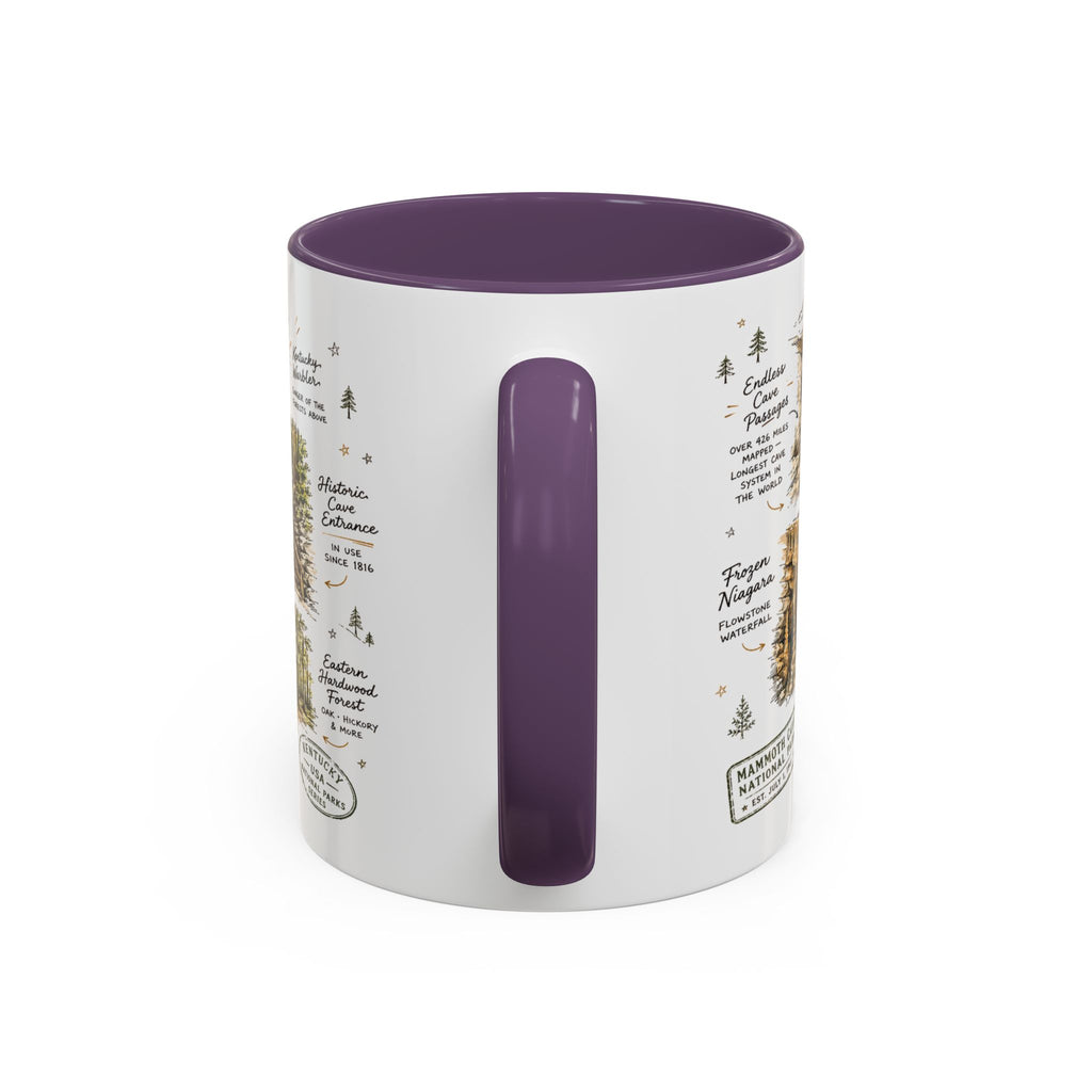 Mammoth Cave National Park Coffee Mug | Kentucky Cave Exploration Hiking Gift | Accent Color Ceramic 11oz 15oz