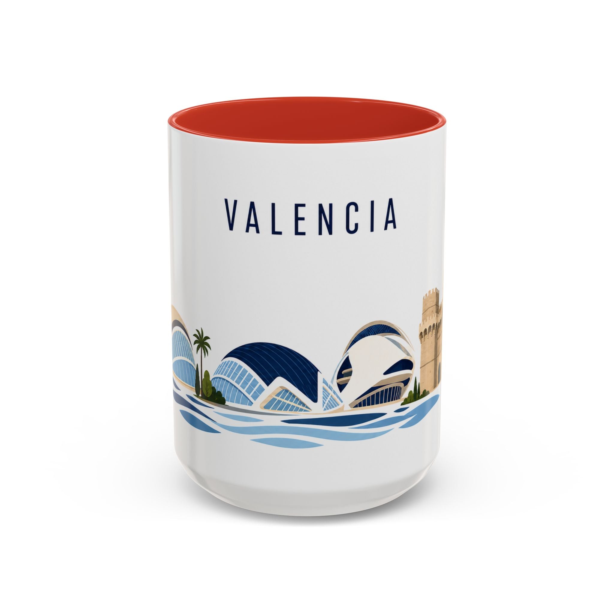 Valencia Coffee Mug | Spain Travel Souvenir | Porcelain Decal City Gift | 11oz 15oz Accent Mug