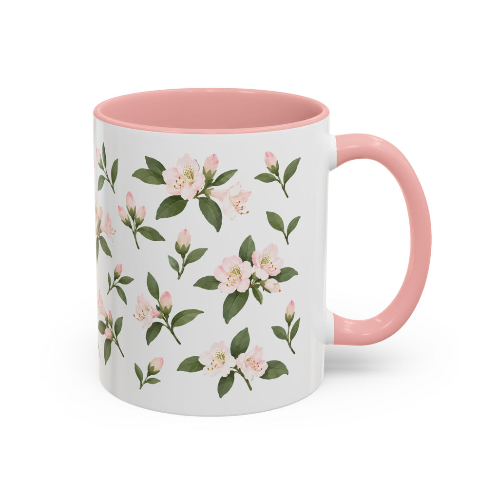 West Virginia Rhododendron Mug, State Flower Floral Coffee Cup, 11oz Botanical Gift