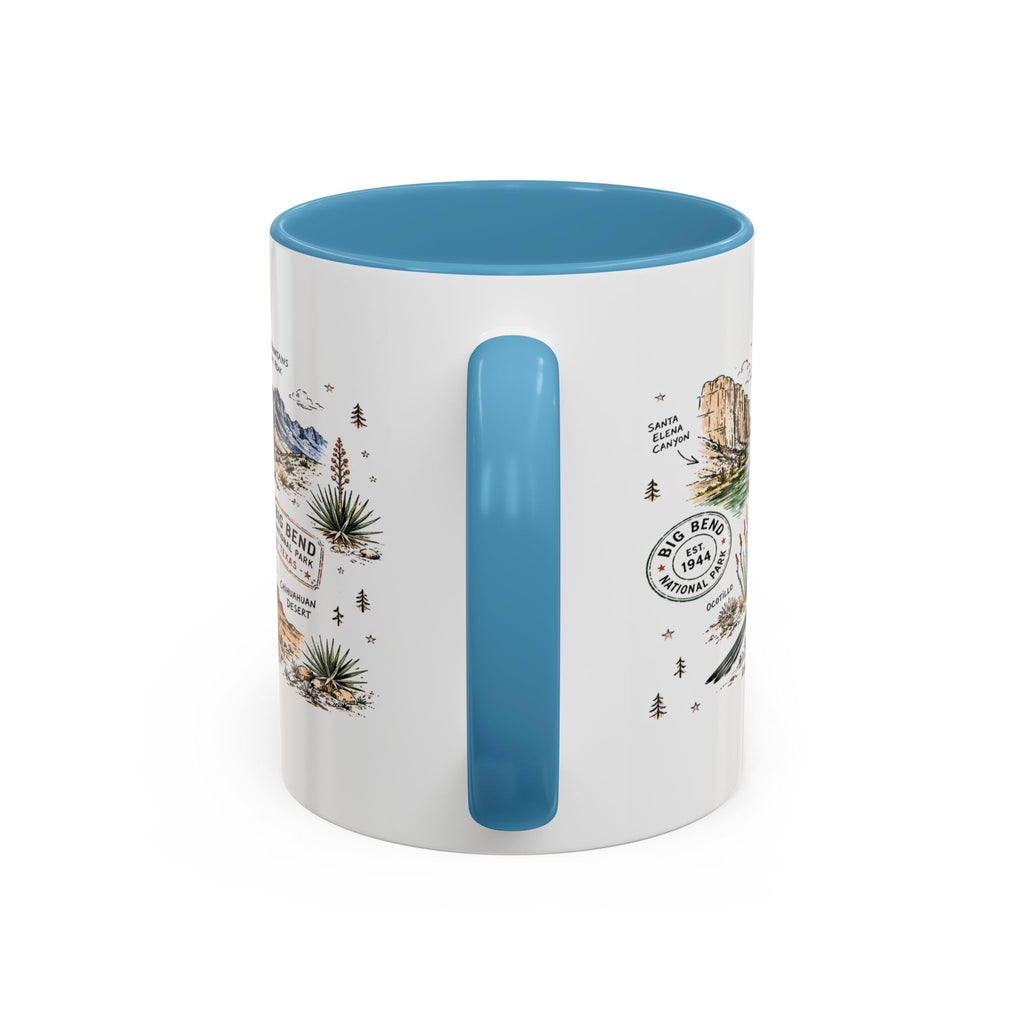 Big Bend National Park Coffee Mug | Texas Desert River Canyon Hiking Gift | Accent Color Ceramic 11oz 15oz