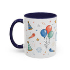 New Year Party Mug | Balloon Popper Watercolor Celebration Gift | Accent Cup 11oz 15oz