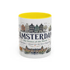 Amsterdam Coffee Mug | Netherlands Souvenir Travel Gift | Accent Color Ceramic 11oz 15oz