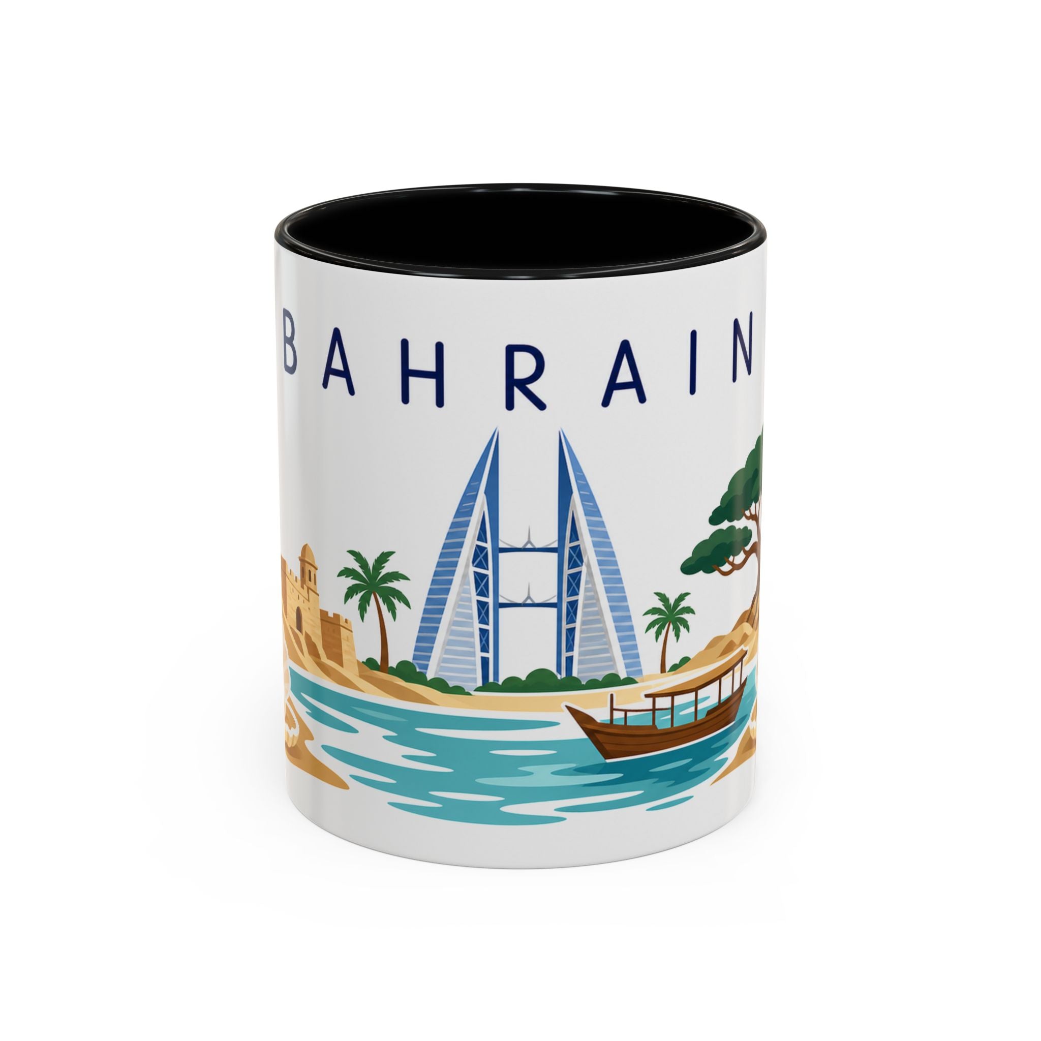 Bahrain Coffee Mug | Travel Souvenir Accent Mug | Country Gift Ceramic Cup 11oz 15oz