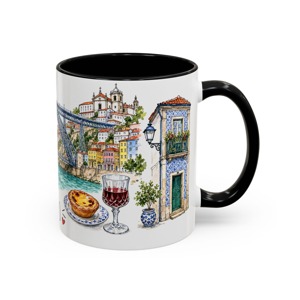 Porto Illustrated Travel Mug | City Souvenir Accent Coffee Mug | 11oz 15oz Ceramic Cup