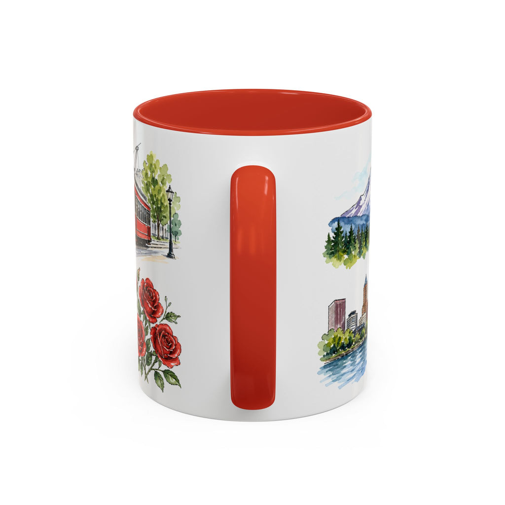 Portland Illustrated Travel Mug | City Souvenir Accent Coffee Mug | 11oz 15oz Ceramic Cup