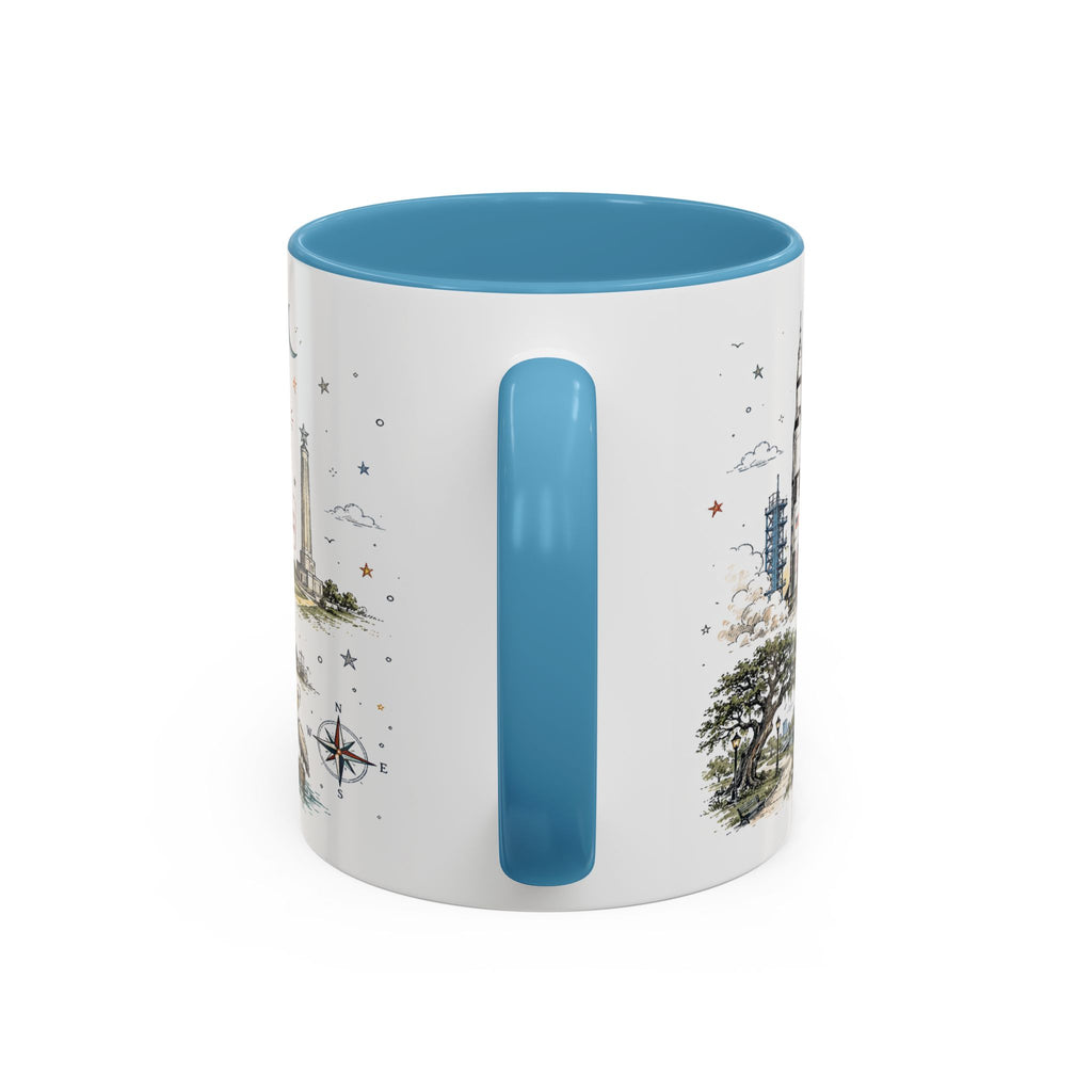 Houston Coffee Mug | Texas Souvenir City Gift | Accent Color Ceramic 11oz 15oz