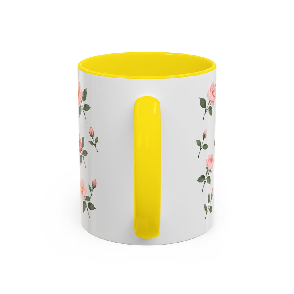 New York Rose Mug, State Flower Floral Coffee Cup, 11oz Botanical Gift