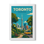 Toronto Streetcar Canada Framed Poster | Vintage Travel Wall Art | Black Walnut White Frame | 16x24 20x30