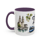 Zurich Coffee Mug | Switzerland Travel Souvenir | Vintage Illustrated City Gift | 11 oz 15 oz Accent Mug