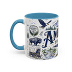 America the Beautiful Coffee Mug | Patriotic USA Gift | Accent Color Ceramic 11oz 15oz