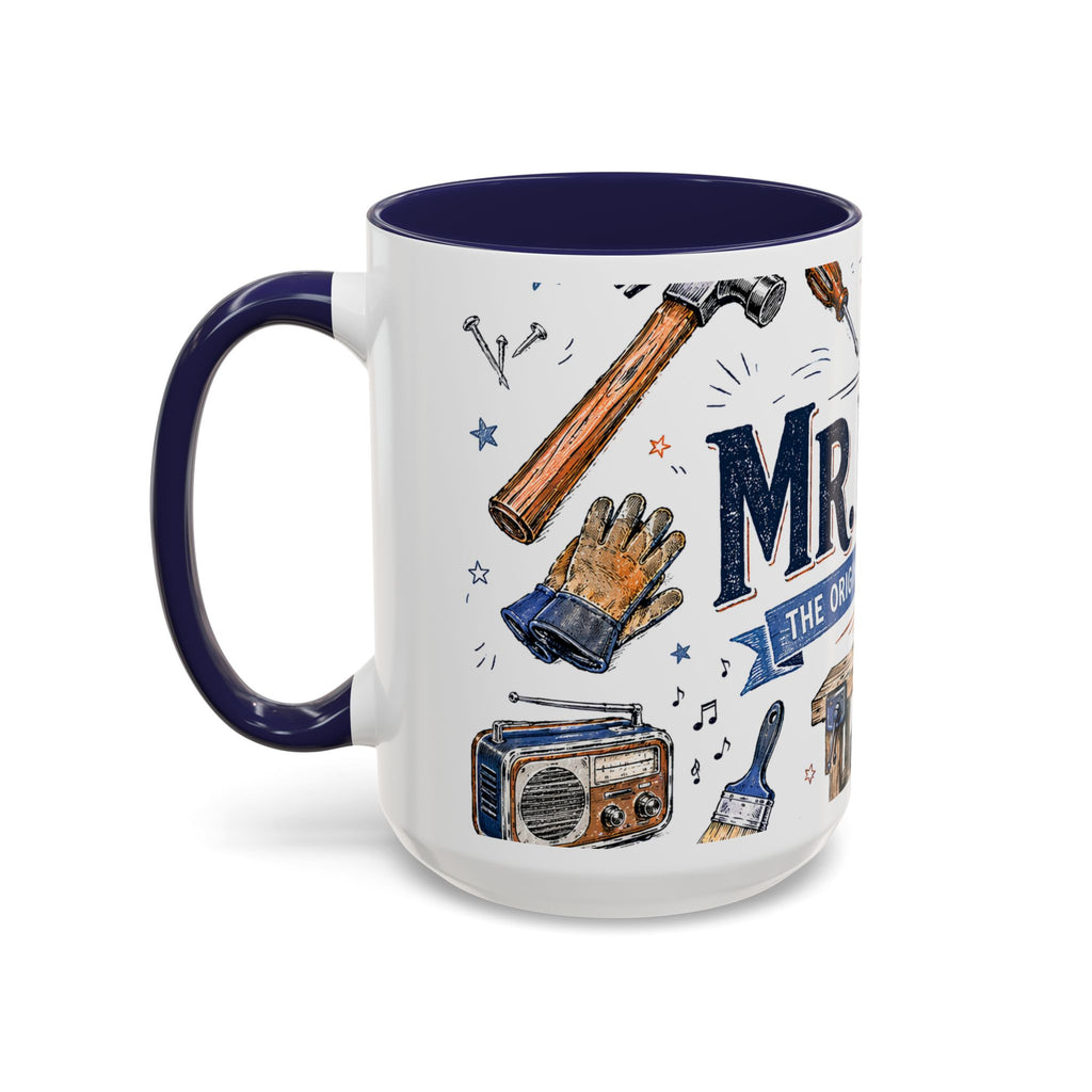 Mr Fix It Coffee Mug | Father's Day Gift for Dad | Accent Color Ceramic 11oz 15oz